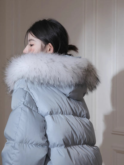 Fur collar down jacket