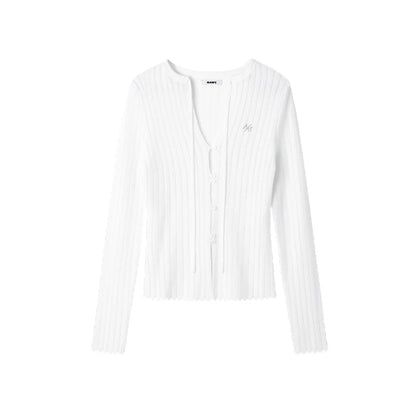 Sheep Wool Ribbon Knit Top