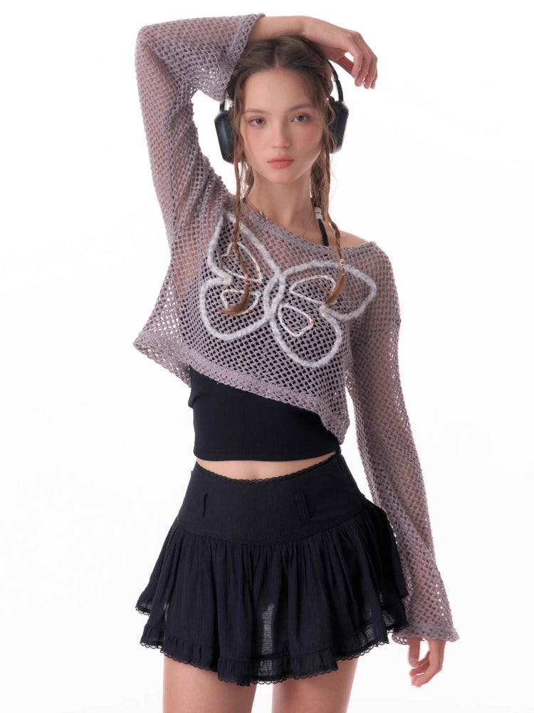 Butterfly short long sleeve knit