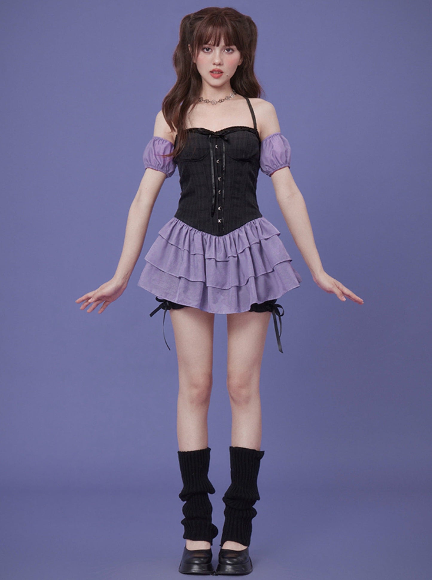 Black Purple Cake Dress