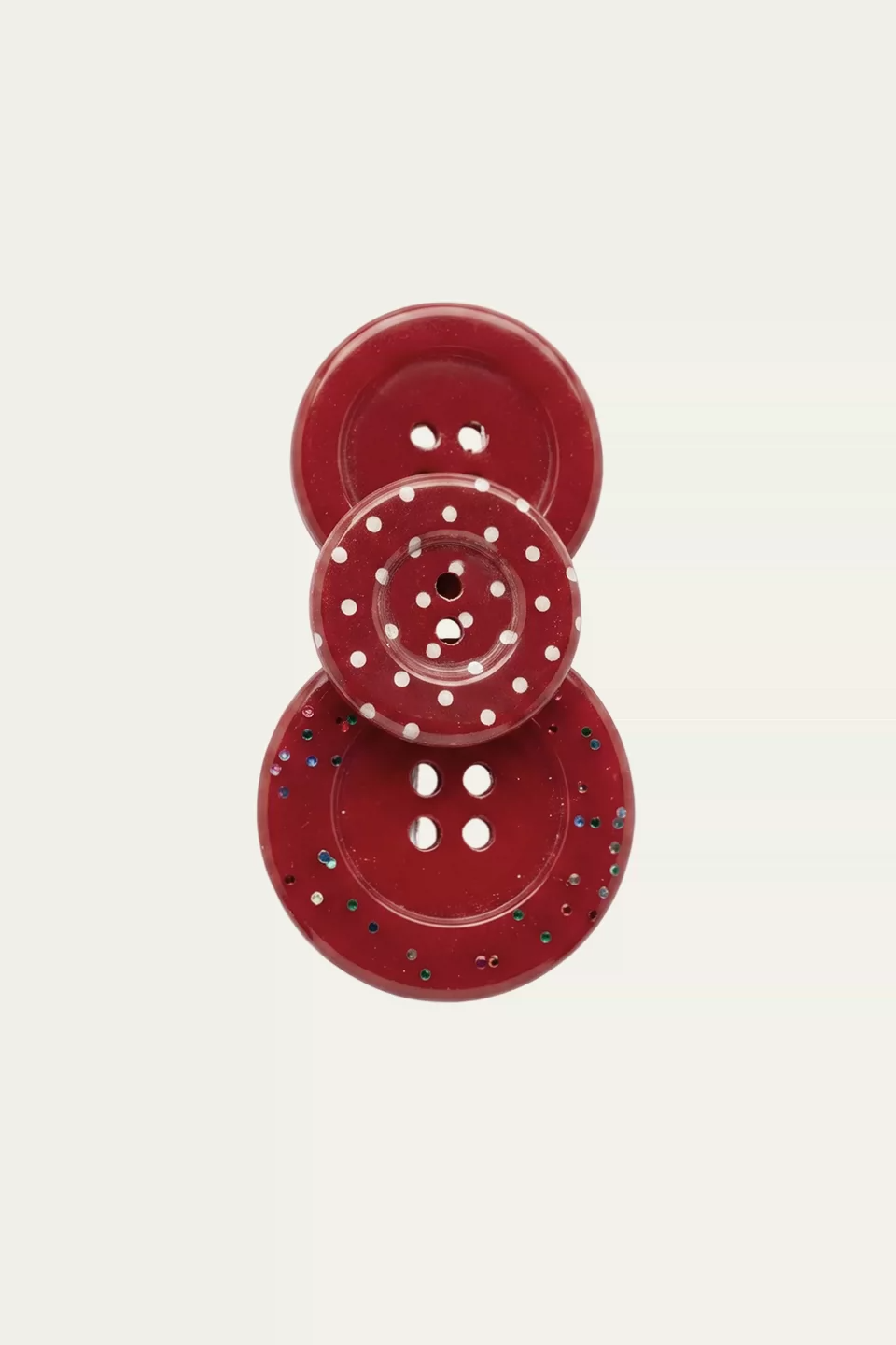 Plaid Polka Dot Button Hairpin