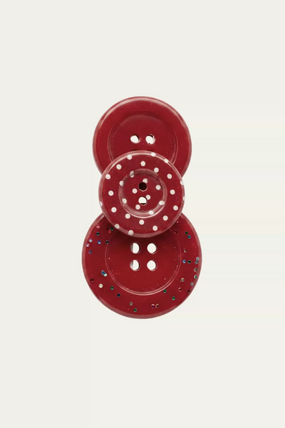 Plaid Polka Dot Button Hairpin