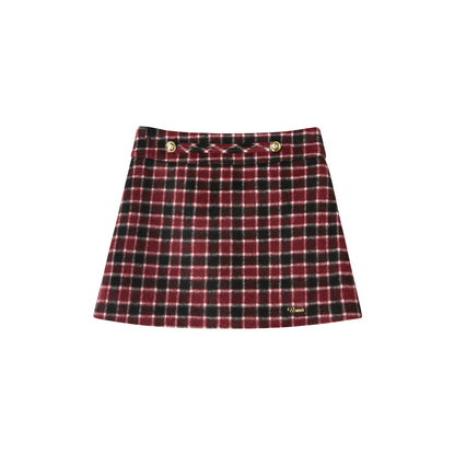 Retro Woolen A-Line Skirt
