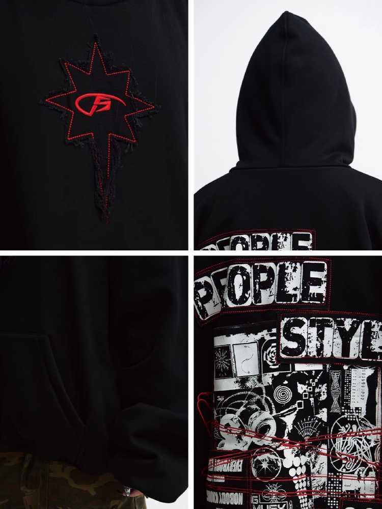 Embroidered hooded sweatshirt