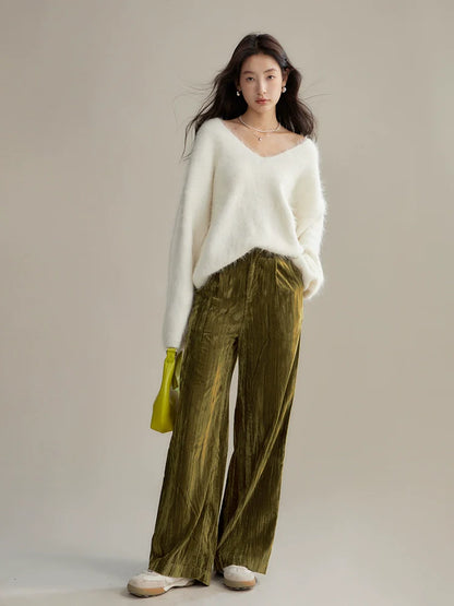 Velvet pre-fall wide-leg pants