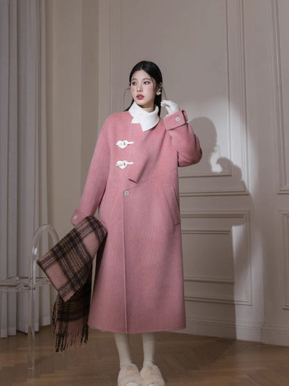 Alpaca double sided wool coat