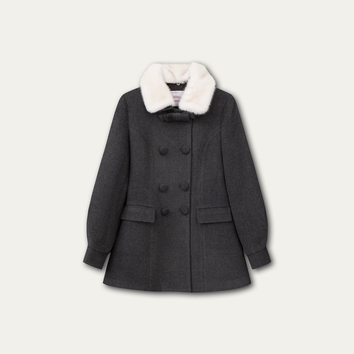 Double-Breasted Fur Collar Coat Set-Up