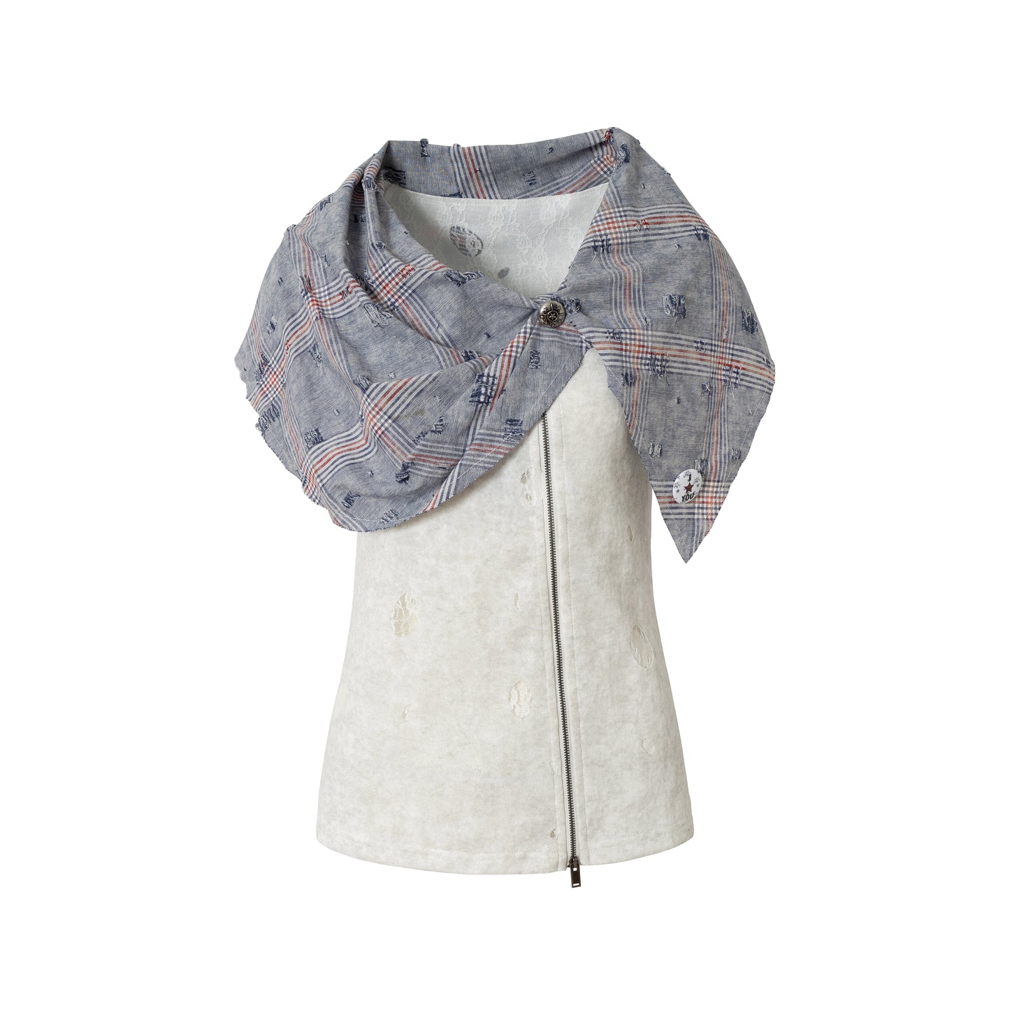 Plaid Layered Punk Street T-Shirt