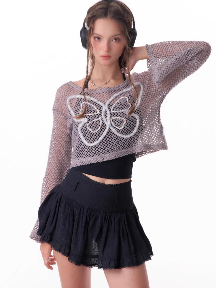 Butterfly short long sleeve knit