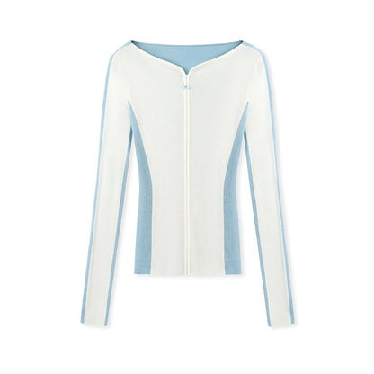 Cashmere V-Neck Contrast Cardigan