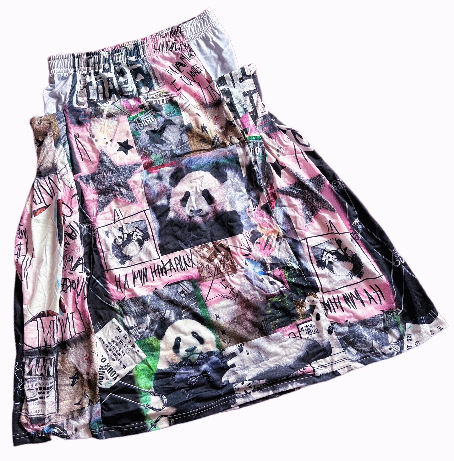 Panda Collage Long Skirt