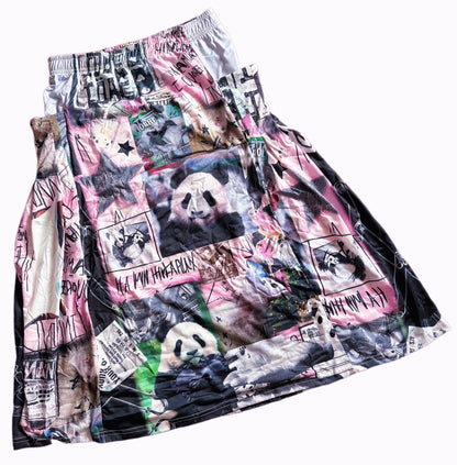 Panda Collage Long Skirt