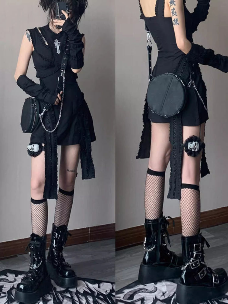 Sweet and cool punk girl dress