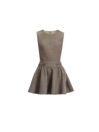 Doll Collar Shirt With Dress Set-Up