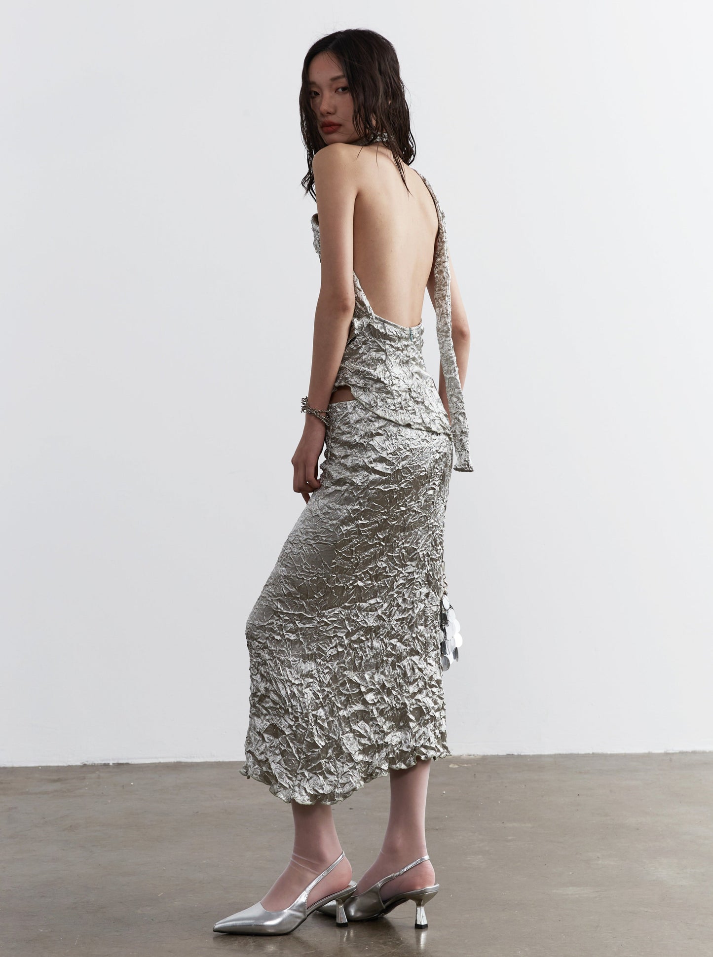 Pressed Textured Two-Piece Dress