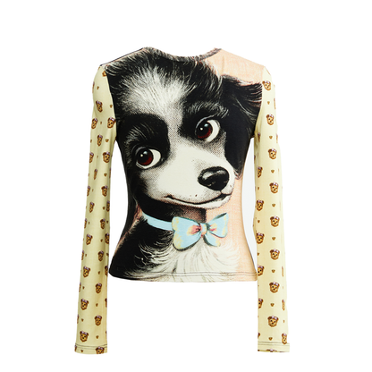Cotton Puppy Print Base Top