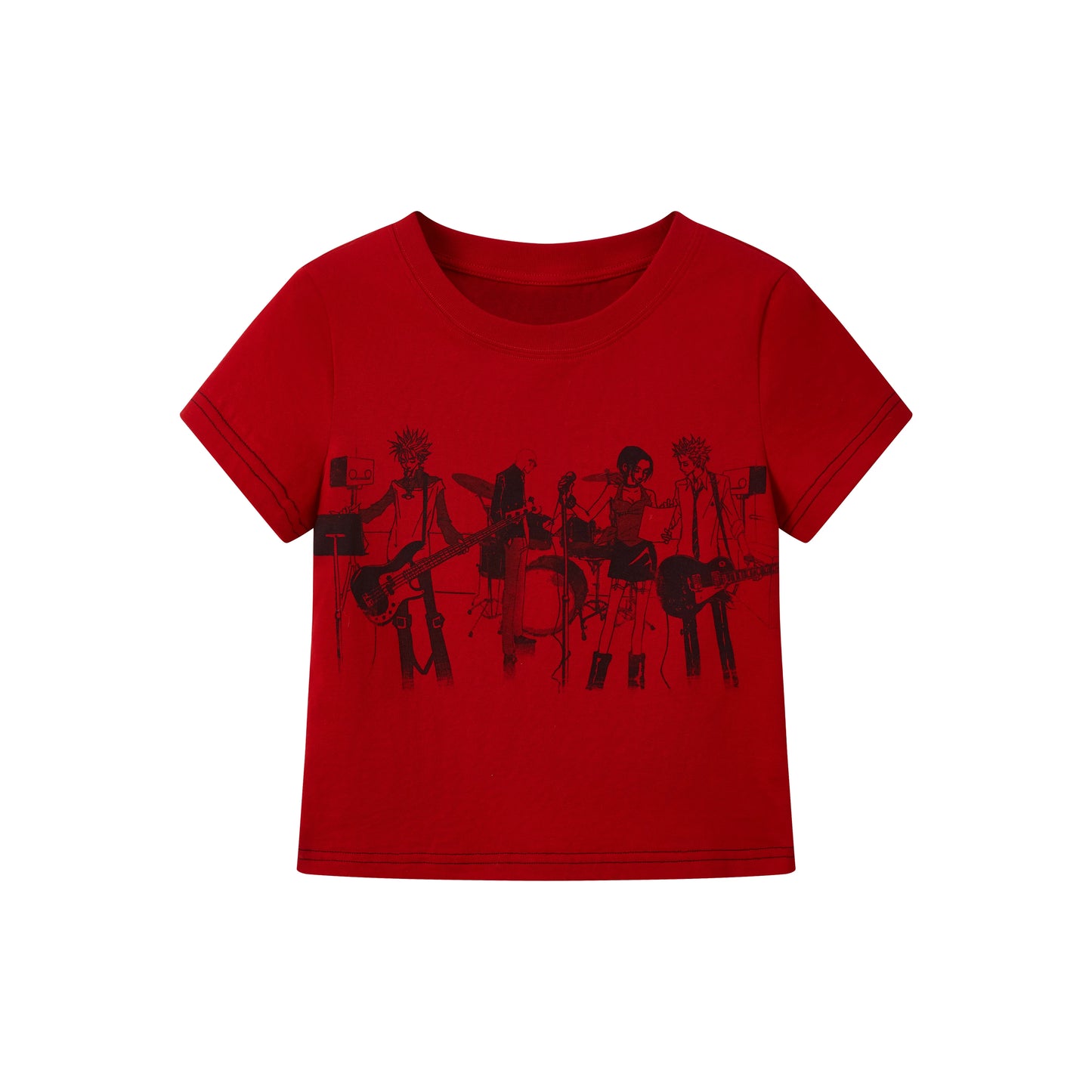 Retro Red Printed Top