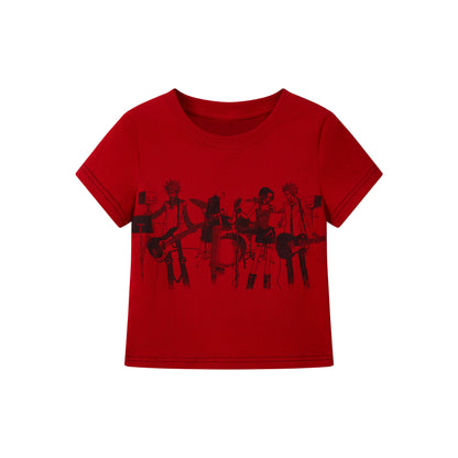 Retro Red Printed Top