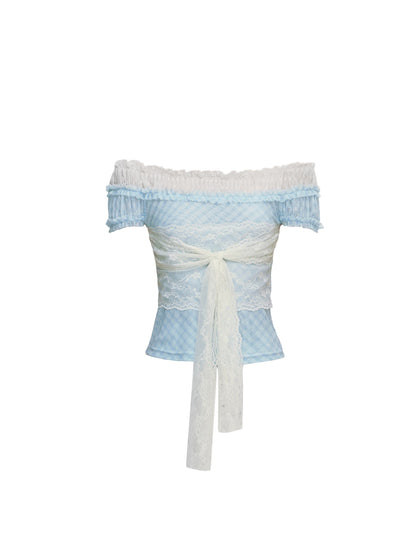 Plaid One-Shoulder Top