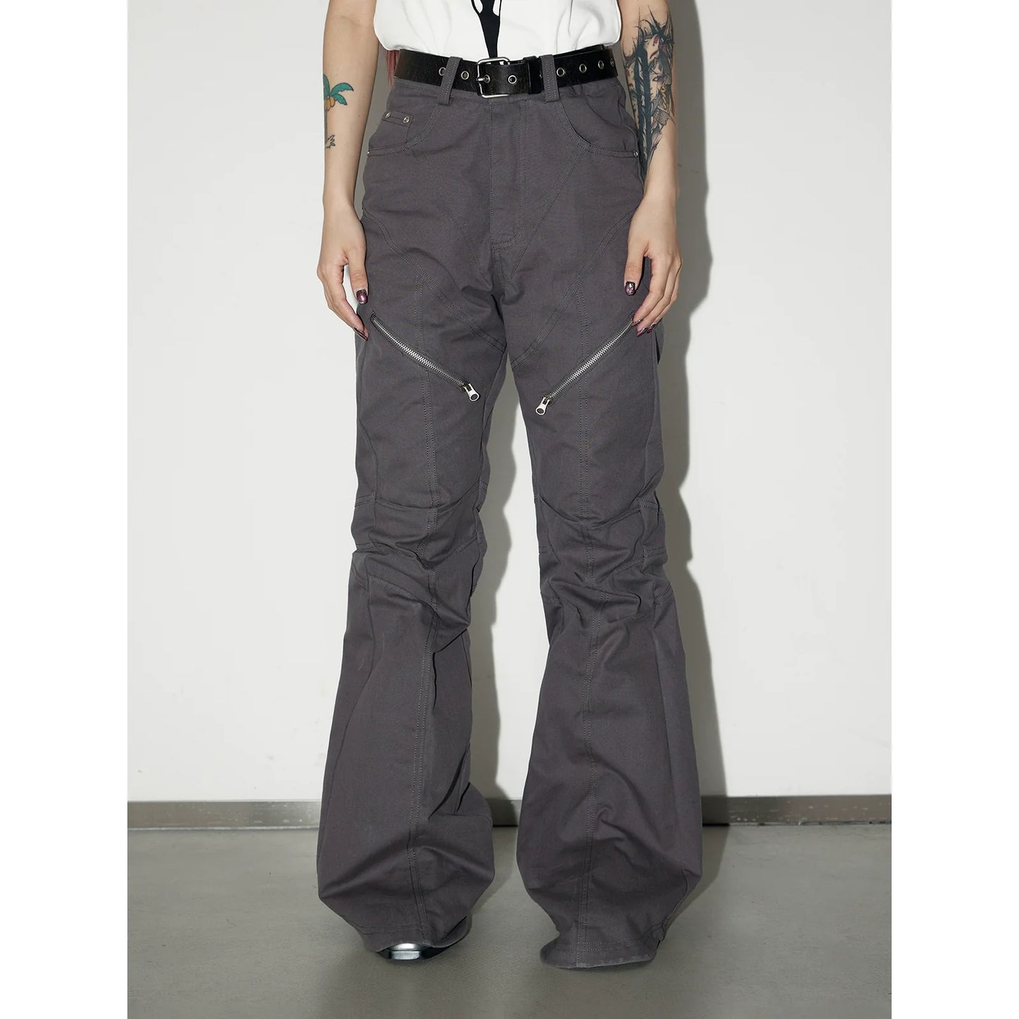 Micro Flared 3D Shirring Denim Pants