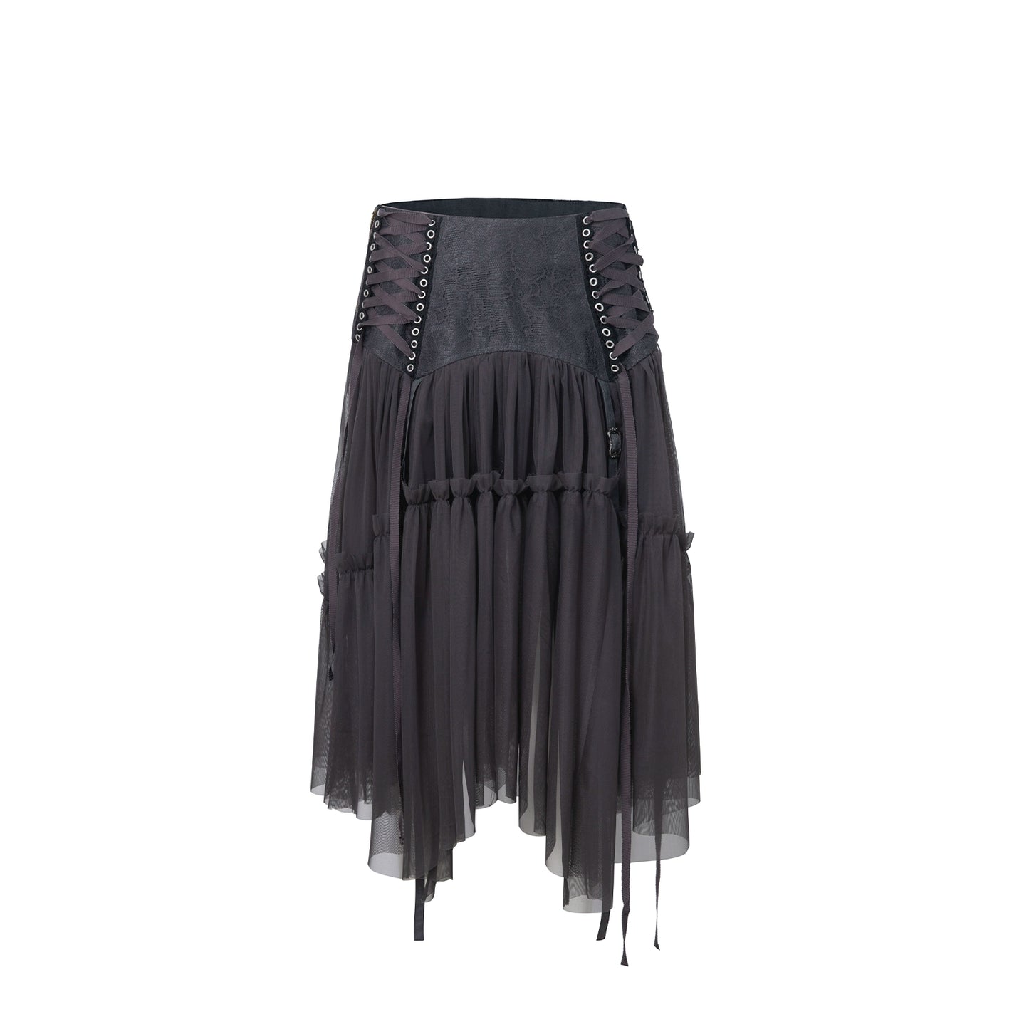 Lace Jacquard Pleated Cake Layered Skirt