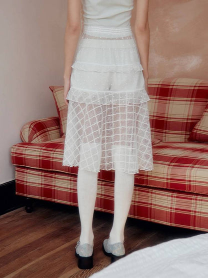 See-through A-line skirt