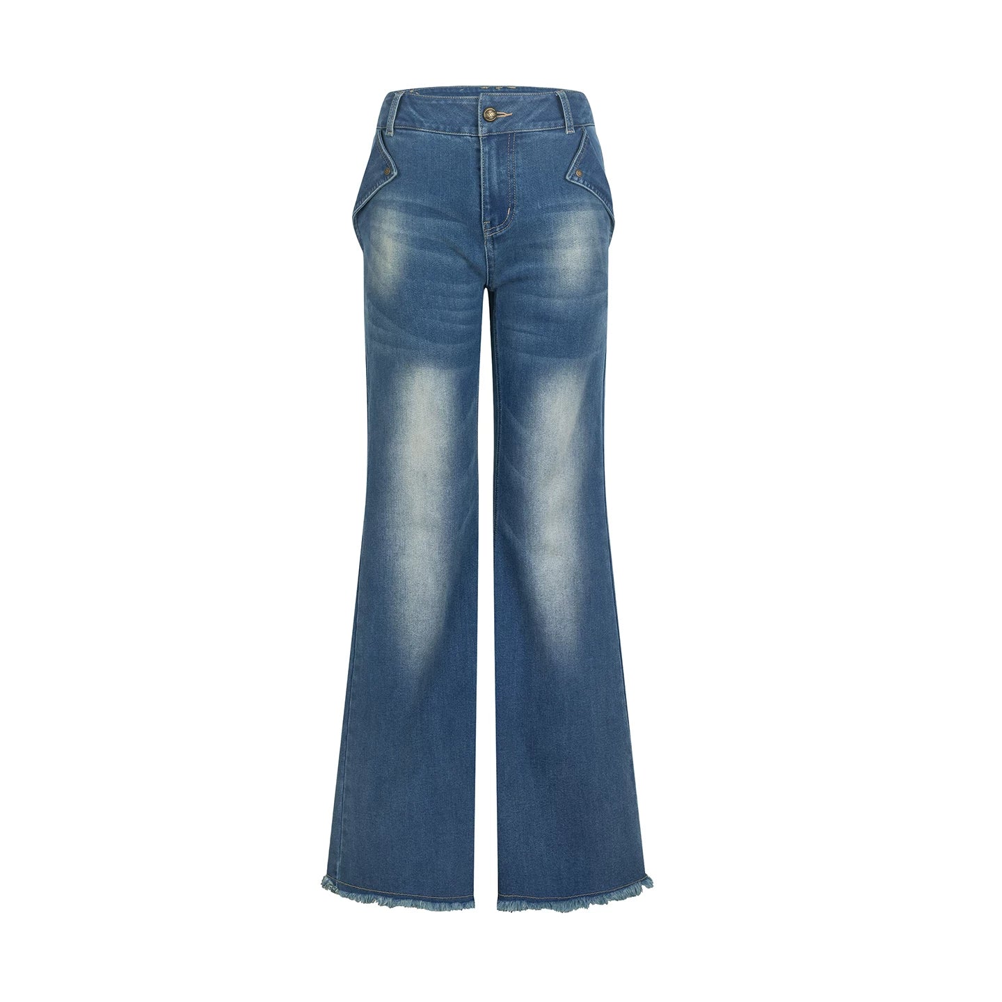 Vintage Letter Print Flared Jeans