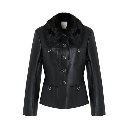 Fur Collar Patchwork Jacket