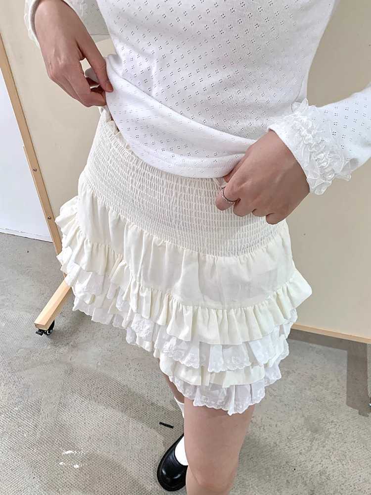 High waist lace skirt