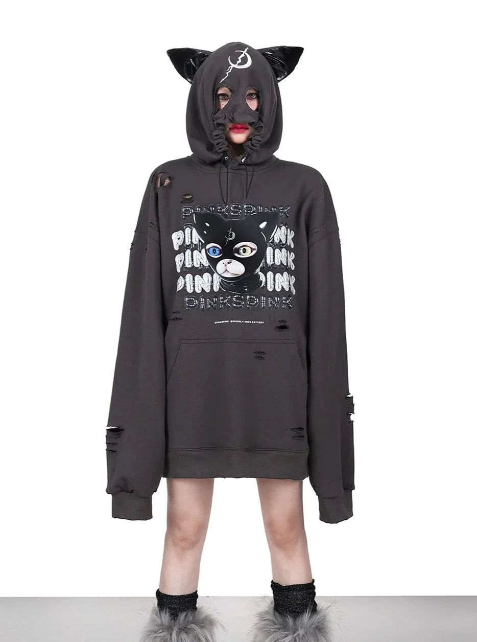 Hooded Rock Destruction Genderless Jacket