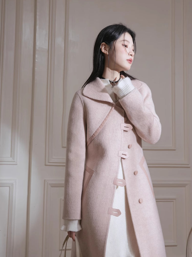 Camel dress style wool long coat