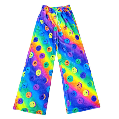 Colorful Smiley Fleece Pants