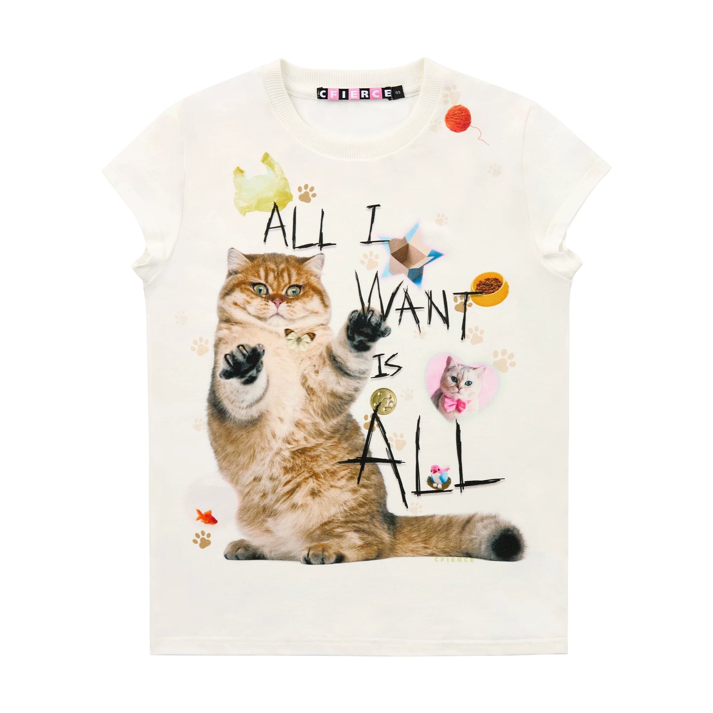 Cat Print Slim Fit Top