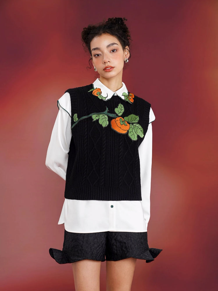 Chinese style embroidery vest and shirt