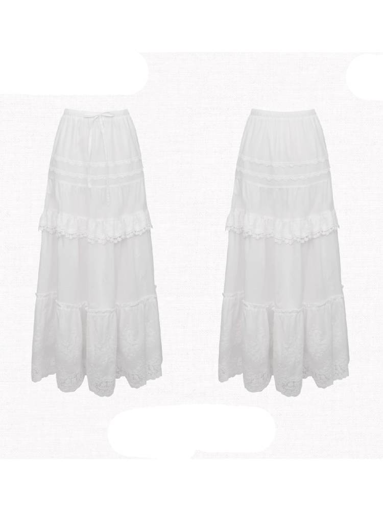 Original lace top and A-line skirt