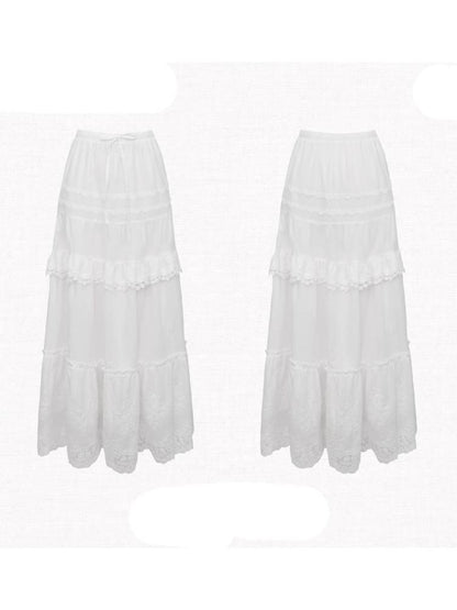 Original lace top and A-line skirt