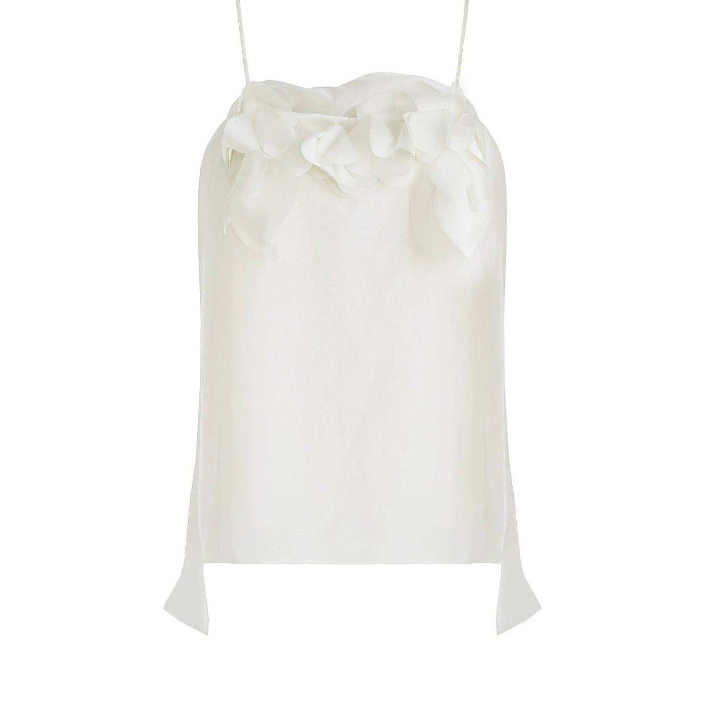 White Floral Camisole Skirt Set-Up