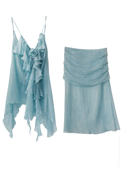 Ruffled Halter Skirt Set-Up