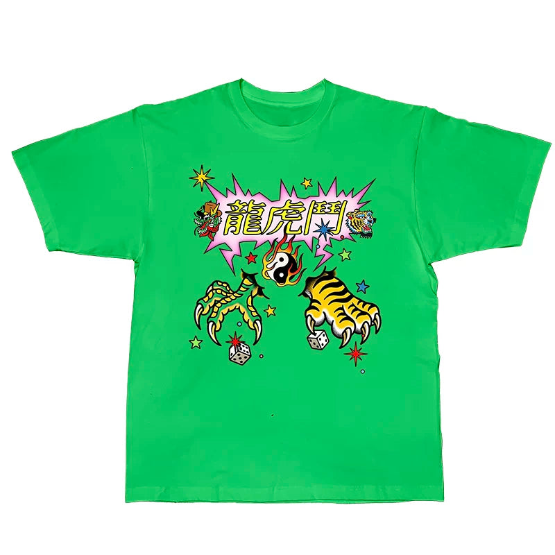 Drachen-Tiger-Hip-Hop-Oberteil