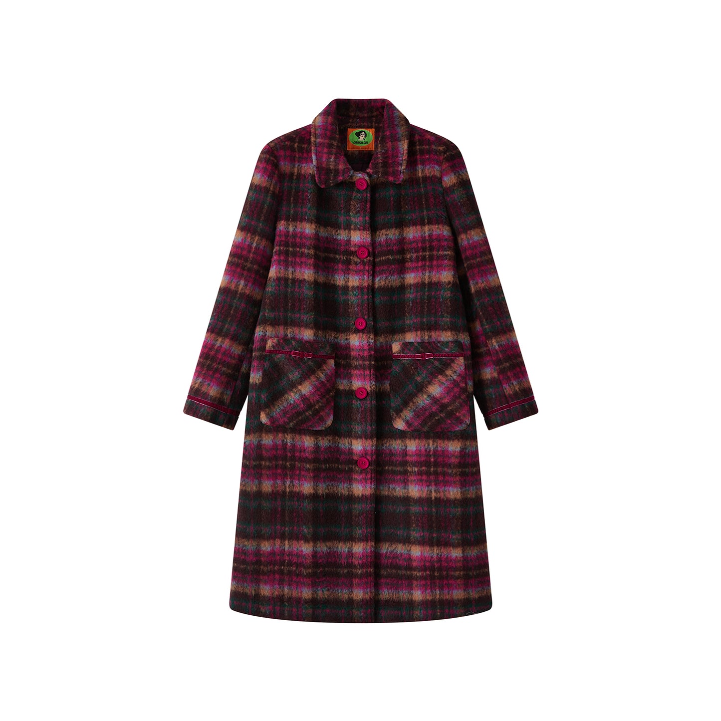 Retro Check Long Coat