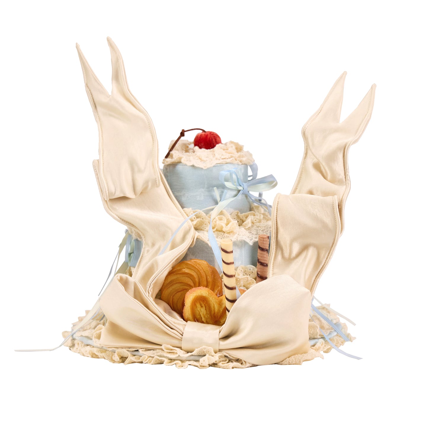 Chapeau crème vintage rococo