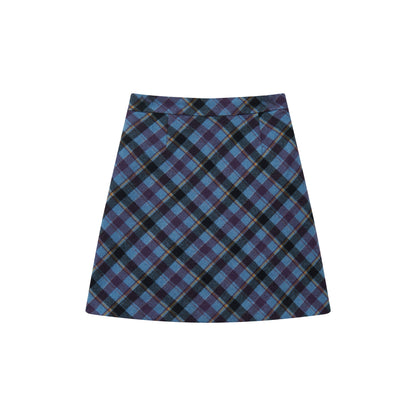 Night Wool Tweed A-Line Skirt