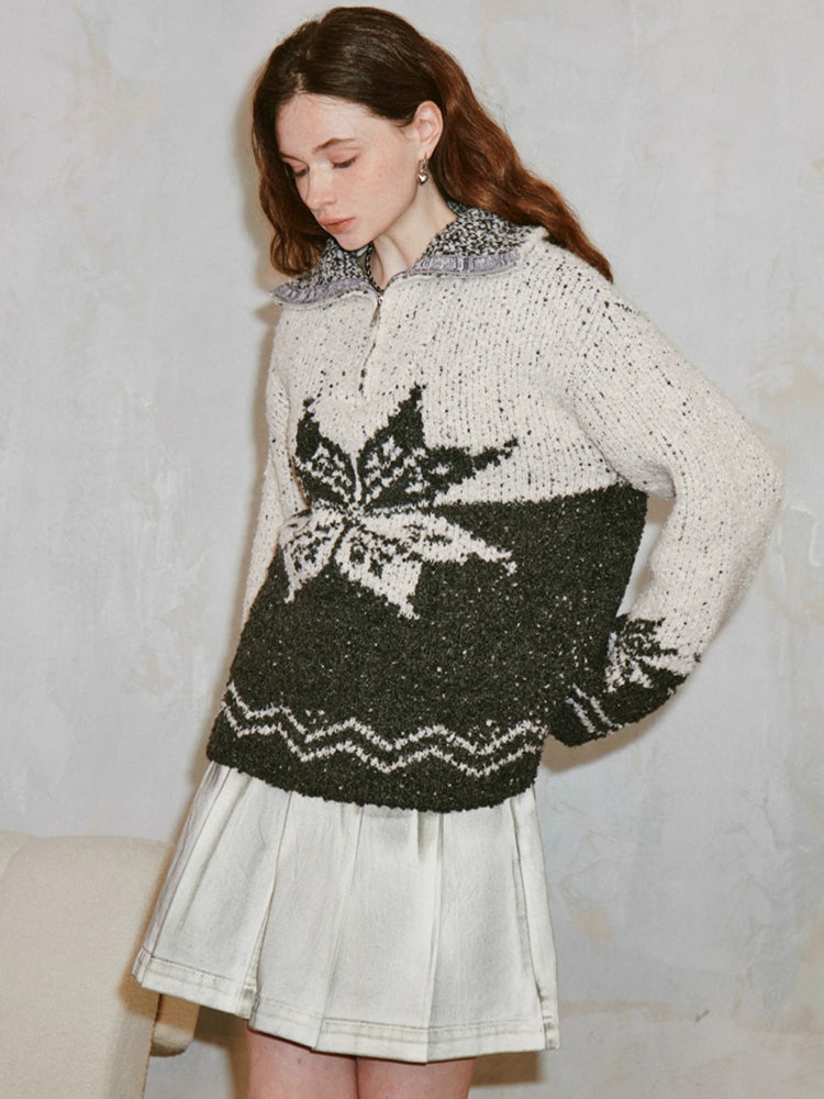 Retro loose wool sweater