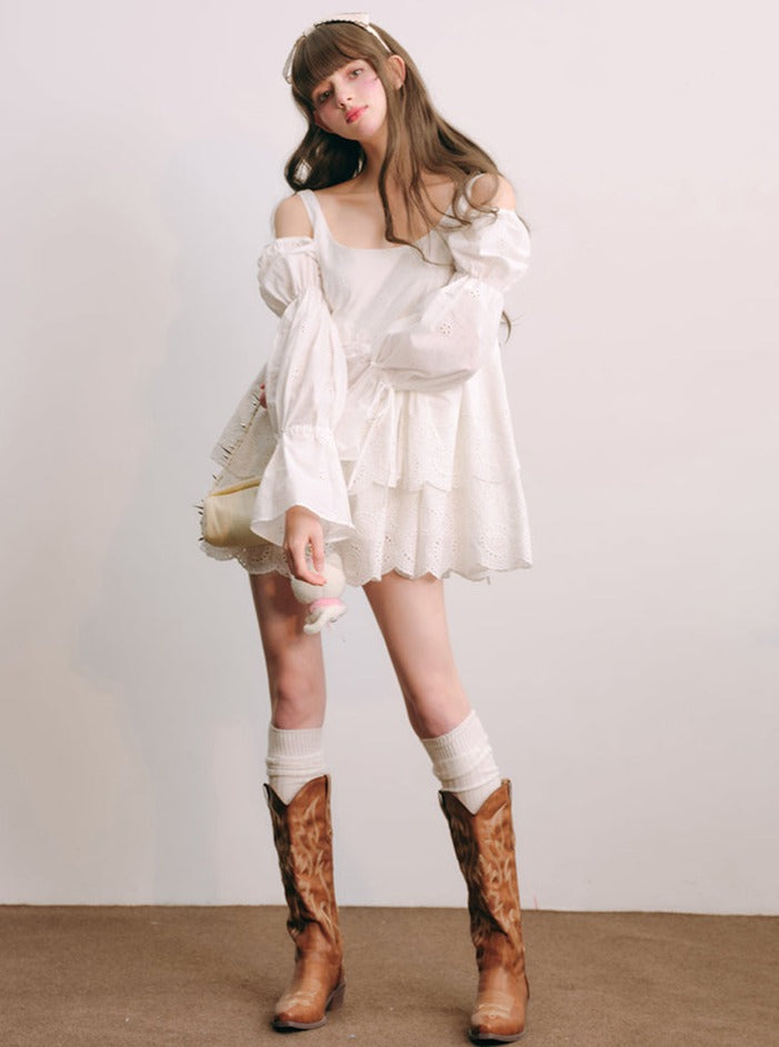 White Long Sleeve Dress