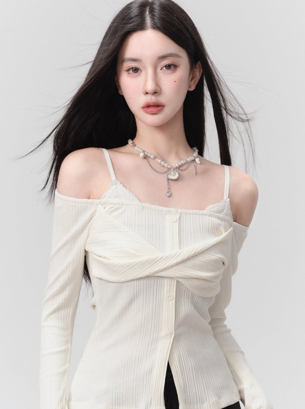 One-Shoulder Two Knot Top