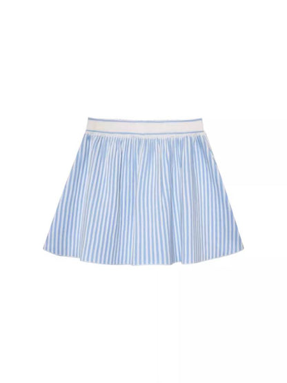 Polo knit short sleeves and pleated skirt