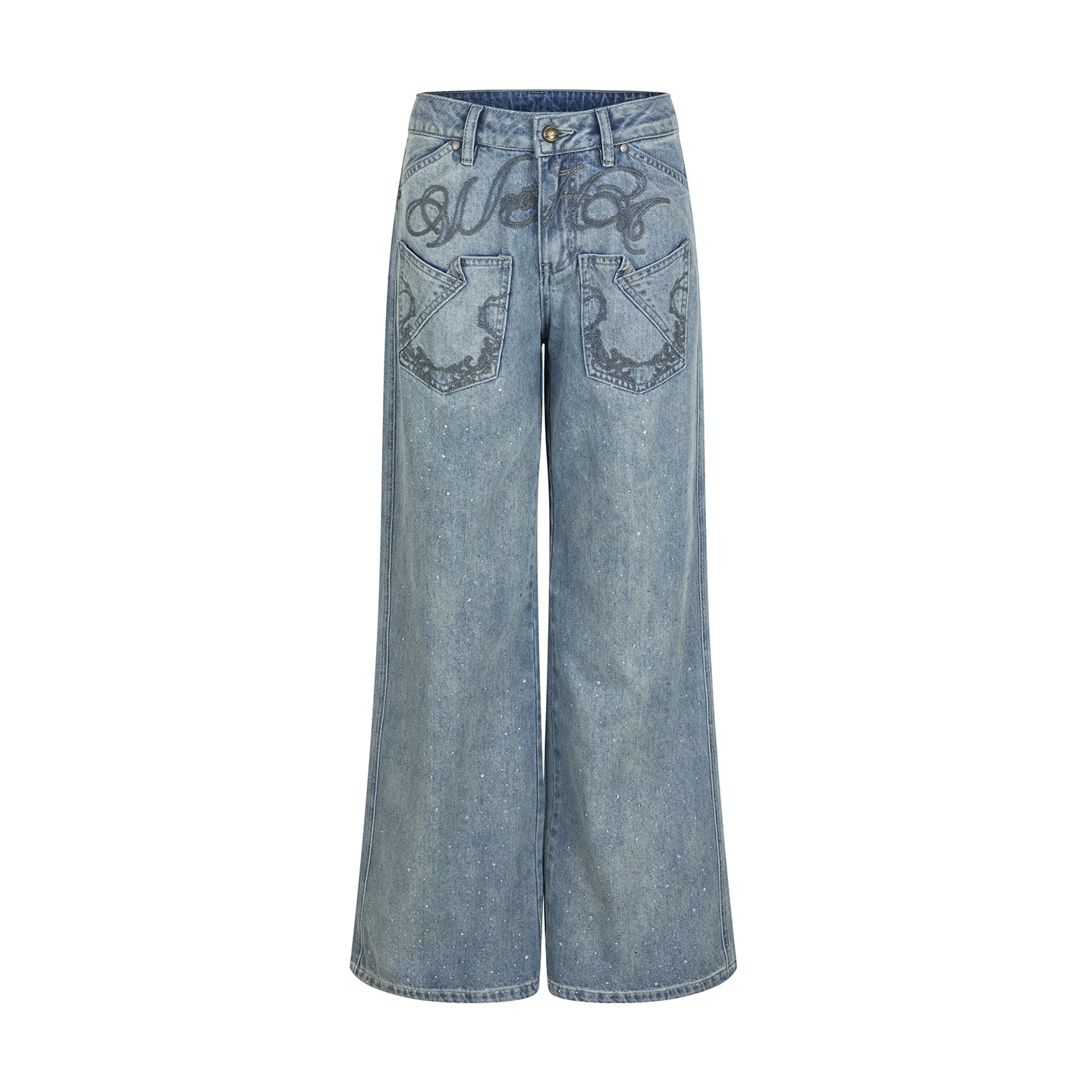 Vintage Embroidered Denim Pants