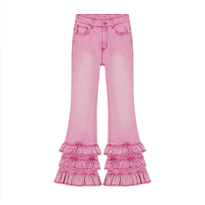 Girly Lace Denim Pants