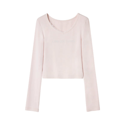 Pearl Rhinestone Wool Top