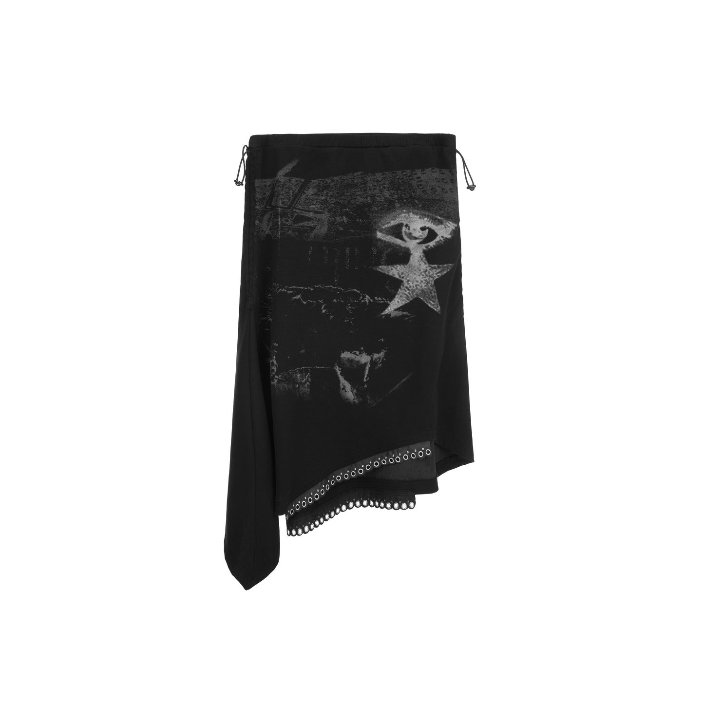 Adjustable Punk Print Low-Rise Skirt